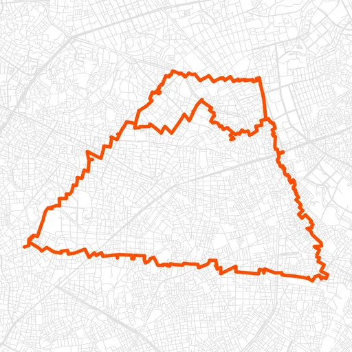 板橋の富士山のGPSアートルート（富士山・23.2km）