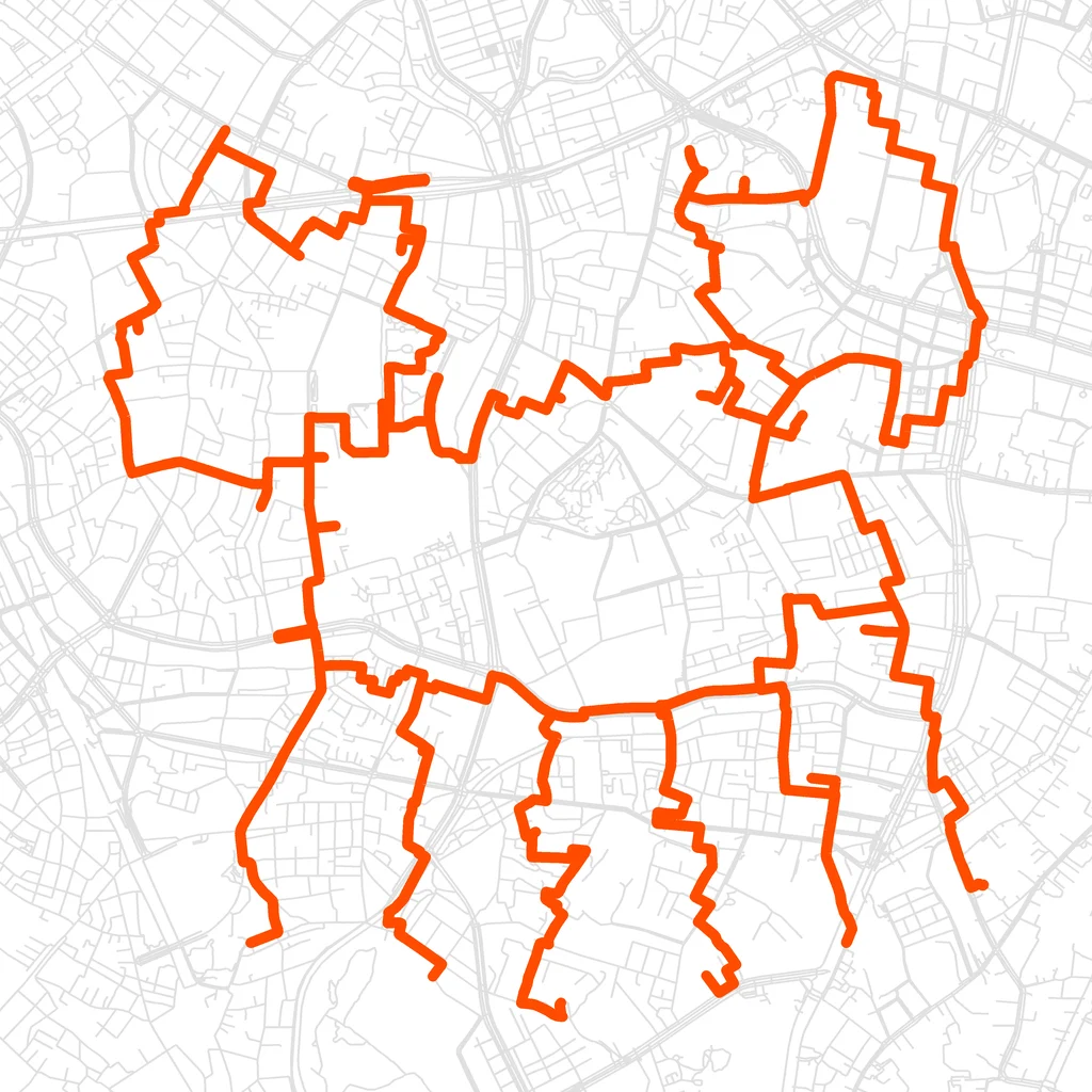 港のカニのGPSアートルート（カニ・30.9km）