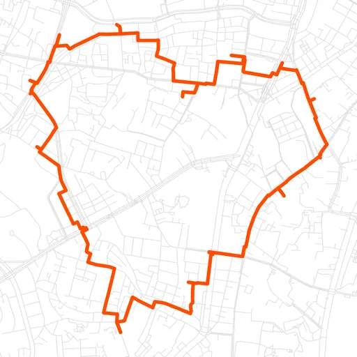 港のハートのGPSアートルート（ハート・7.3km）