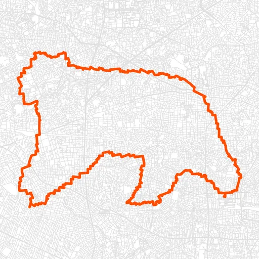 中野のクマのGPSアートルート（クマ・32.7km）