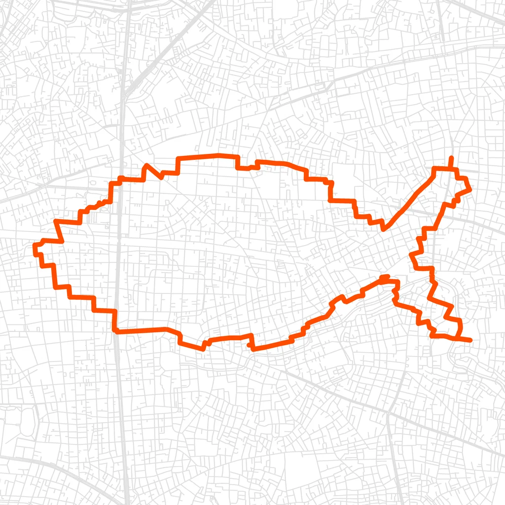 中野の魚のGPSアートルート（魚・11.3km）
