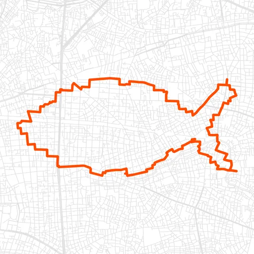 中野の魚のGPSアートルート（魚・11.3km）