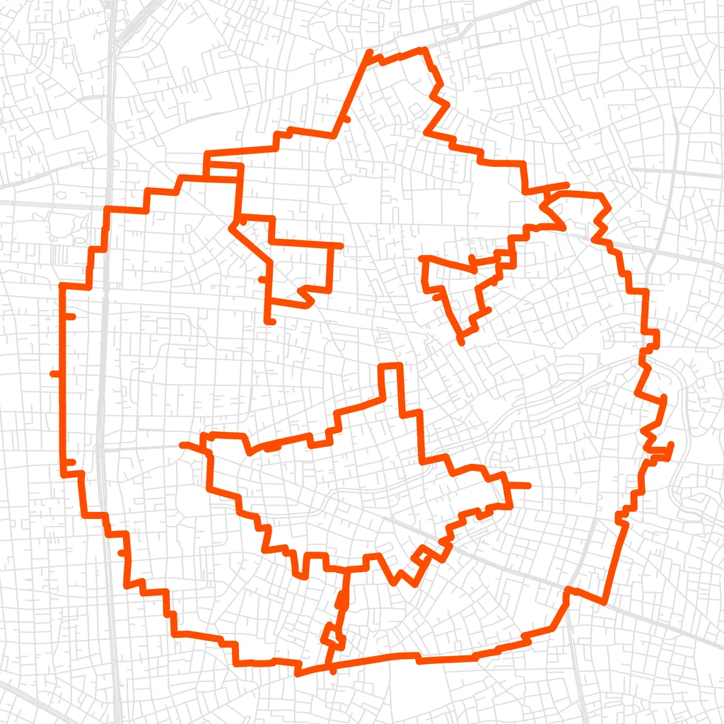 中野のかぼちゃのGPSアートルート（かぼちゃ・22.2km）