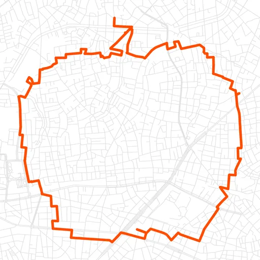 練馬のりんごのGPSアートルート（りんご・8.0km）