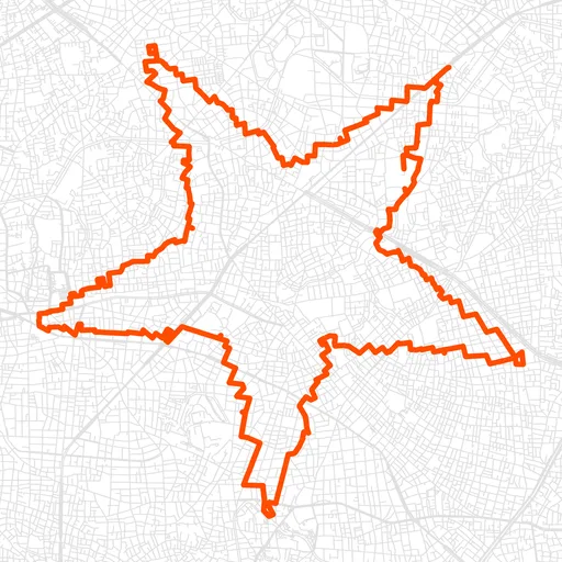 練馬の星のGPSアートルート（星・20.6km）