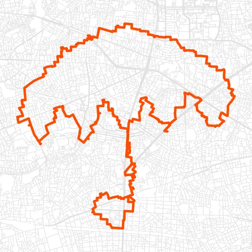 練馬の傘のGPSアートルート（傘・23.5km）