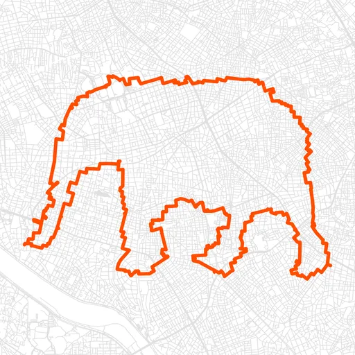 大田のゾウのGPSアートルート（ゾウ・31.3km）