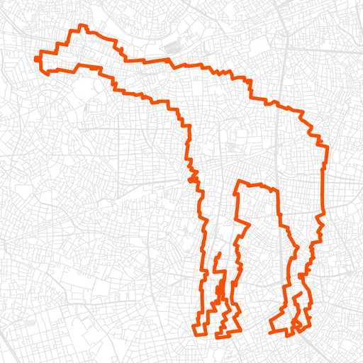 世田谷のきりんのGPSアートルート（きりん・27.6km）