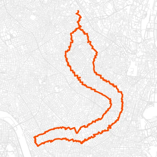 品川のコブラのGPSアートルート（コブラ・31.3km）