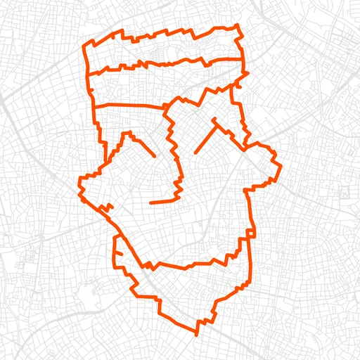 品川の笑った顔のGPSアートルート（笑った顔・30.7km）