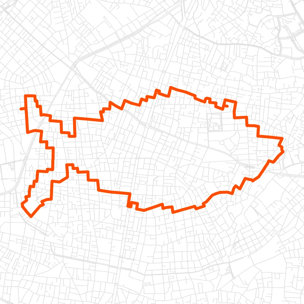 品川の魚のGPSアートルート（魚・7.9km）