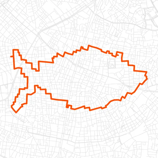 品川の魚のGPSアートルート（魚・7.9km）