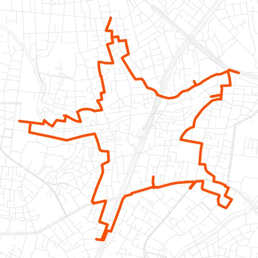 新宿の星のGPSアートルート（星・7.1km）