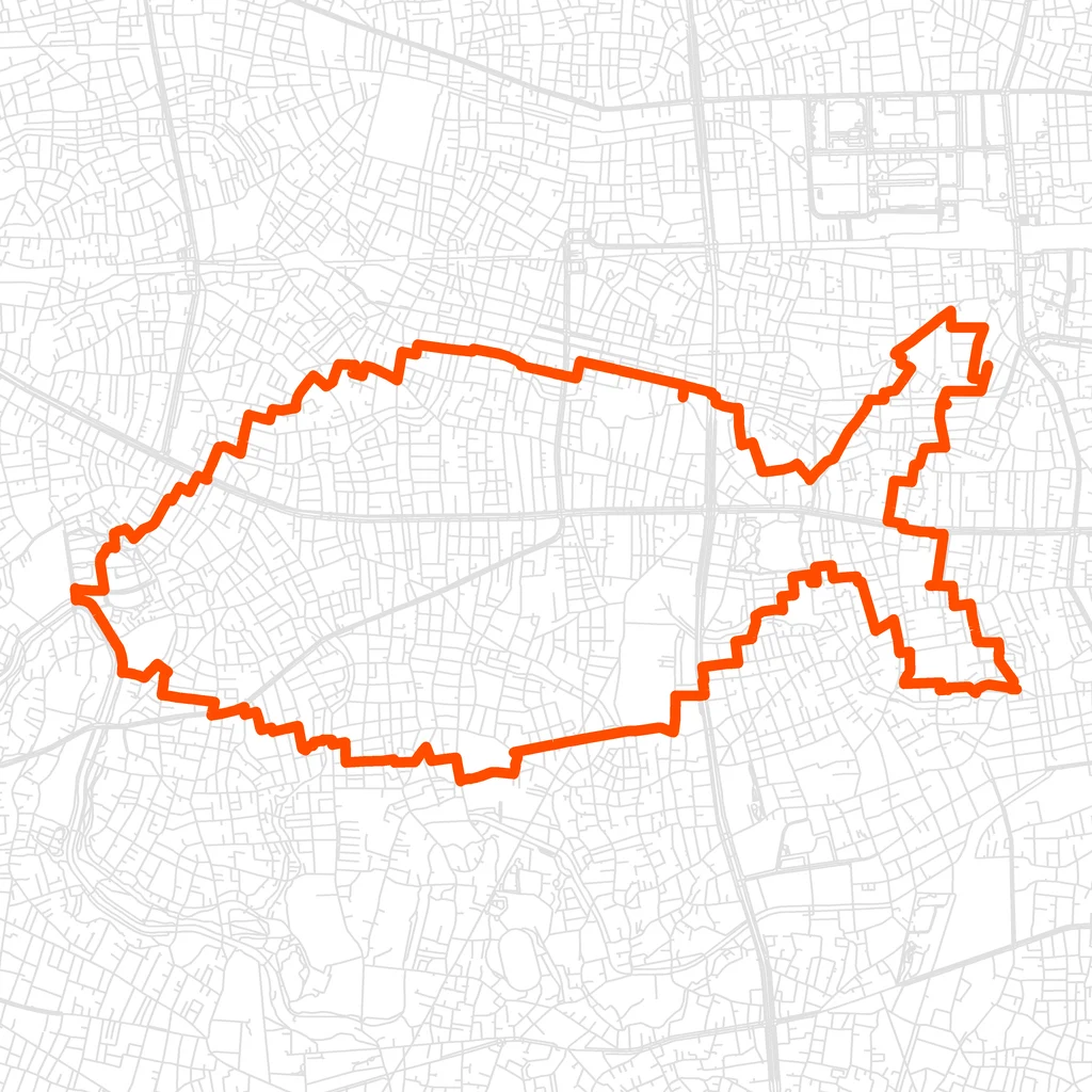 杉並の魚のGPSアートルート（魚・11.4km）