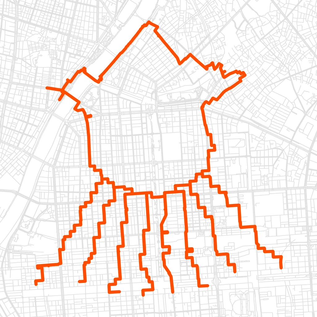 台東のいかのGPSアートルート（いか・32.0km）