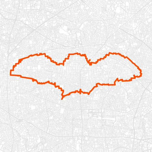 豊島のコウモリのGPSアートルート（コウモリ・22.4km）
