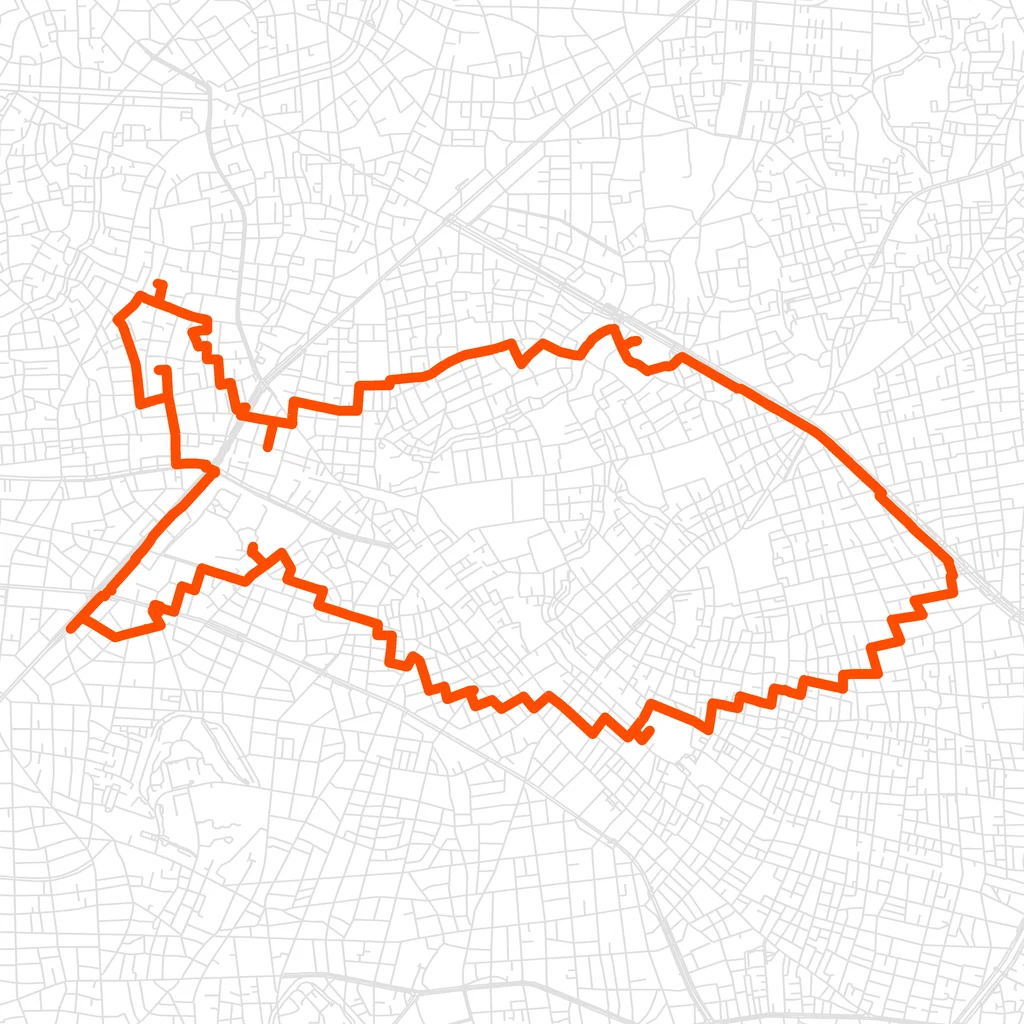 豊島の魚のGPSアートルート（魚・10.6km）