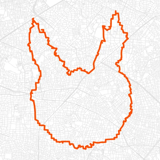 豊島のうさぎのGPSアートルート（うさぎ・21.4km）